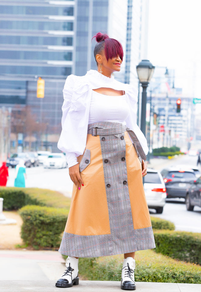 Khaki/Plaid Skirt